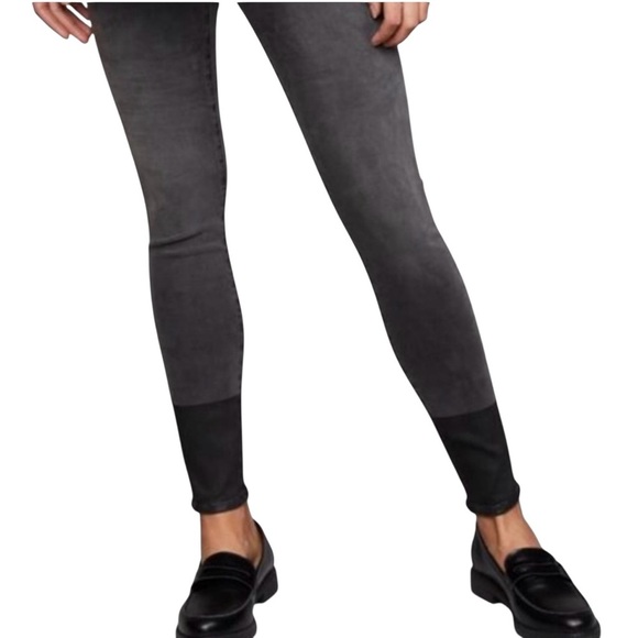 Frame Denim Burton Blvd Gray Maternity Skinny Jeans Stretch Panel Black Wash - Picture 1 of 9